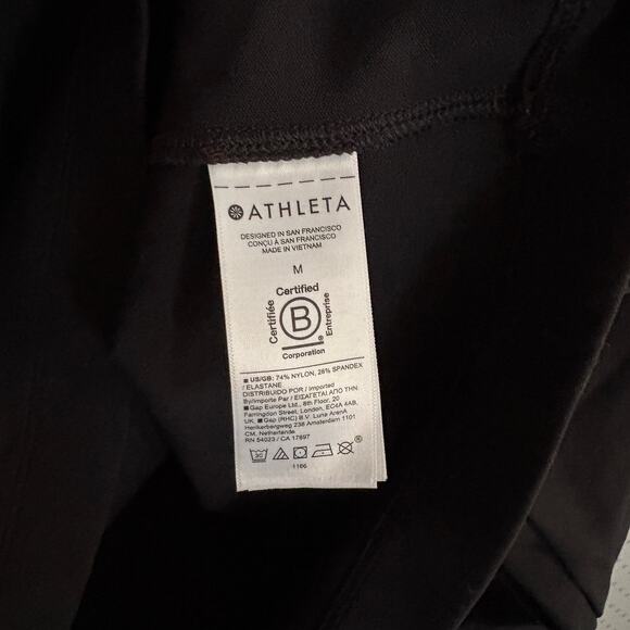 ATHLETA Venice Sweatshirt M Black Turtleneck Mock Neck Top Lounge Travel - Picture 4 of 5